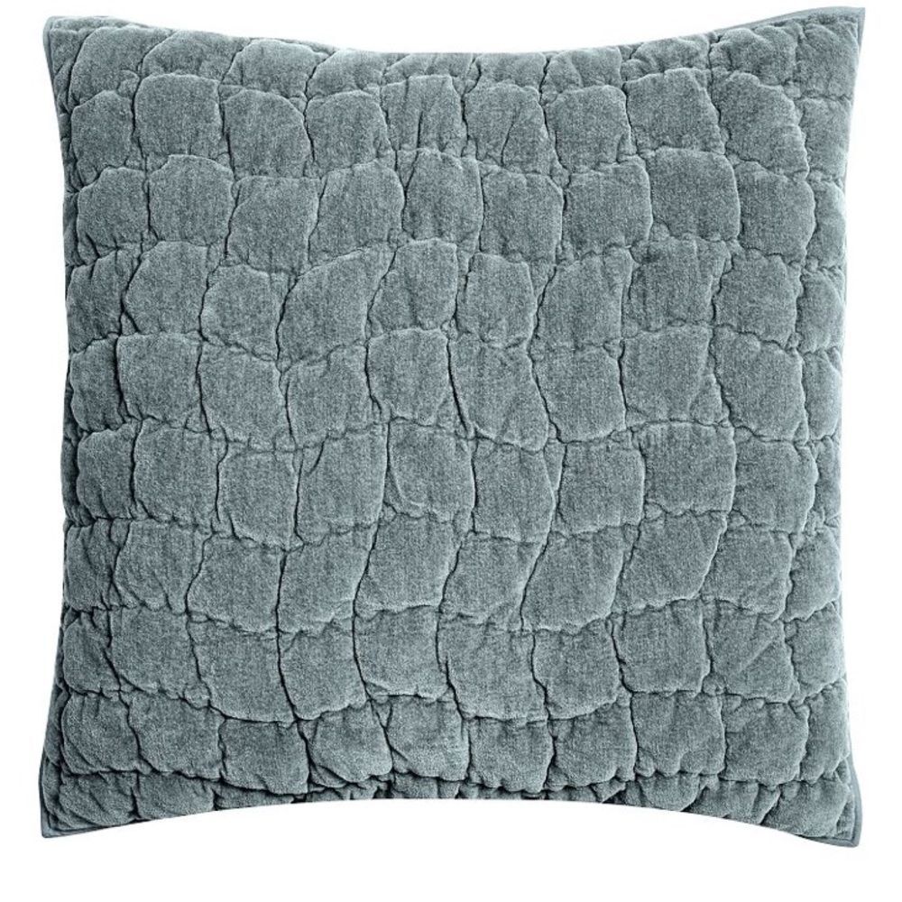 Pottery Barn Cozy Cloud Quilted Pillow Sham in Steel Blue